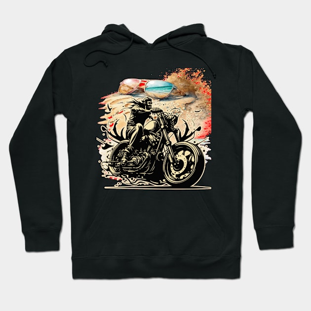 Let's Live, Vintage Motorcycle ,American customs Hoodie by Customo